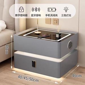 Mesita de noche inteligente con cerradura codificada inteligente flotante, base de mármol LED montada en la pared, mesita de noche de lujo, lámpara de mesa moderna - Product Image 5
