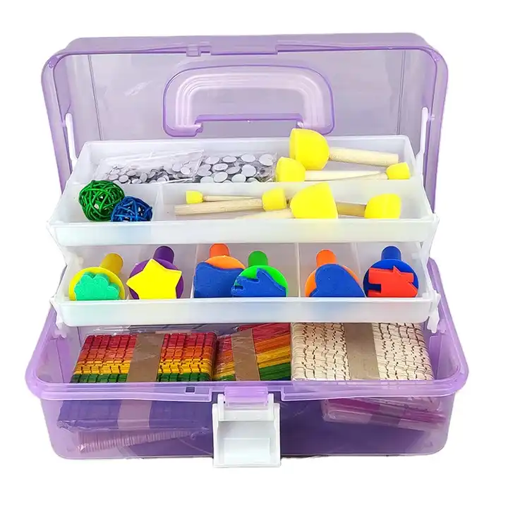 Craft Kits Library In A Plastic Craft Box Organizer- Craft And Art