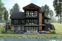 Villa préfabriquée de luxe à trois étages près d'une rivière construite avec des panneaux muraux EPS