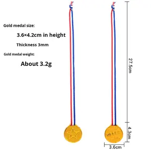 مجموعة ميداليات رياضية بلاستيكية للأطفال، جوائز ذهبية/فضية/برونزية لحفلات كرة القدم/كرة السلة وهدايا الكريسماس - Product Image 6