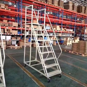 견고한 휴대용 접근 플랫폼(핸드레일 및 이동식 캐스터 포함)으로 효율적인 창고 피킹 및 유지보수 작업 가능 - Product Image 2