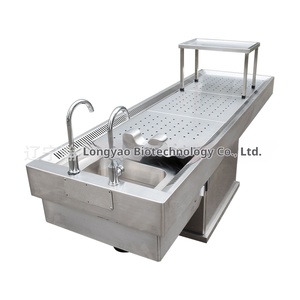 Table d'autopsie <span class=keywords><strong>mortuaire</strong></span> en acier inoxydable avec double robinet, lit de <span class=keywords><strong>lavage</strong></span> corporel, lit d'opération pour petits animaux, usage universitaire - Product Image 5