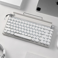 Nuevo Teclado Mecánico Retro con Diseño de Puntos, Tamaño Completo, Retroiluminado, USB-C, Inalámbrico, Modo Dual, para Escritorio, Teléfono Móvil, Tableta, MAC