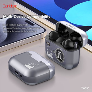 Écouteurs sans fil Earldom Bluetooth V6.0, écouteurs antibruit ANC+ENC en alliage de zinc avec affichage numérique LED - Product Image 2