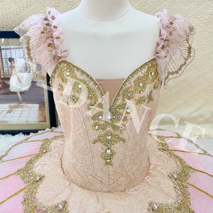 Venta al por mayor nueva actuación 'Cygnets Tutu' vestido de Ballet de algodón para niñas falda <span class=keywords><strong>Latina</strong></span> bordada uso en el escenario ropa de actuación occidental - Product Image 4