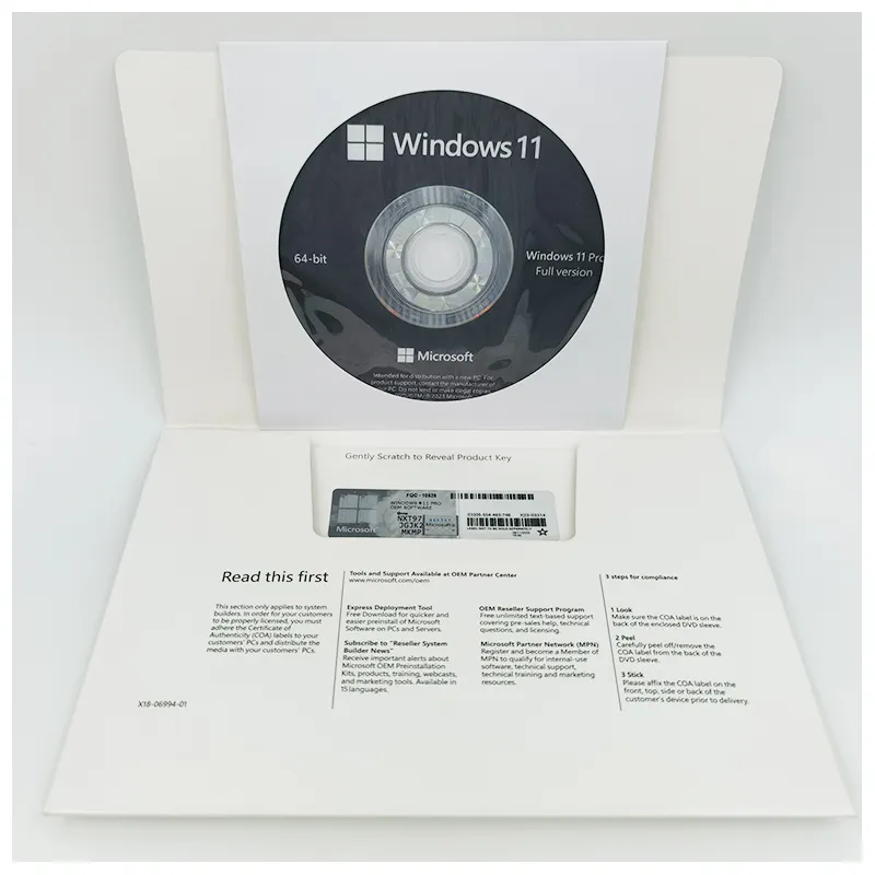 نظام التشغيل ويندوز 11 برو متعدد اللغات dvd من صانع المعدات الأصلية حزمة كاملة ويندوز 11 برو