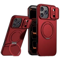 Étui magnétique pour iPhone 17 Pro Max, 360 °   Support rotatif pour téléphone, coque de protection hybride antichoc en TPU et PC