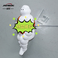 Mascotte publicitaire Bibendum de 14 pouces, figurine limitée, semi-dôme lumineux à LED, état neuf
