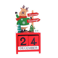 PUSELIFE bureau en bois calendrier de l'avent personnalisé noël bois bureau compte à rebours bloc cubes calendrier support calendrier perpétuel Cubes