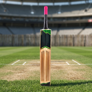 Batte de cricket en bois moderne JNA Group avec poignée rose, design de lame vert-noir, ambidextre, durable, taille personnalisée pour le cricket - Product Image 4
