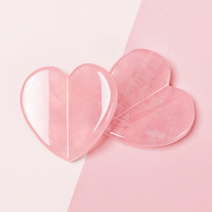 Factory Price OEM Customized Natural <strong>Jade</strong> <strong>Pink</strong> Crystal Love <strong>Stone</strong> 3D Heart Gua Sha <strong>Stone</strong> for Body Spa - Product Image 3