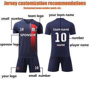 Maillot de football rétro unisexe personnalisé 100% polyester à séchage rapide avec noms et numéros d'équipe/joueur personnalisés Maillots de football - Product Image 2