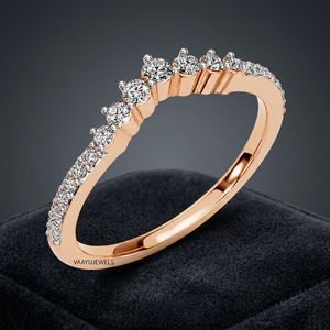 Anillo de Boda Elegante con Diamantes Cultivados en Laboratorio de Múltiples Formas Curvas para Mujer en Oro de 10K, 14K, 18K y Plata 925, 935 - Product Image 1