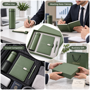 Coffret cadeau professionnel : thermos isotherme, carnet en cuir et stylo, cadeau d'affaires pour les collègues - Product Image 3