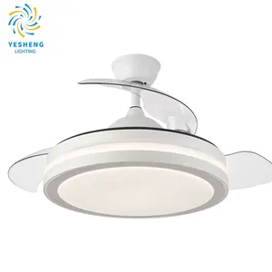 Y034 Modern remote control 42 inch bladeless 110/220v ceiling fans with lights lamp led designer luz con ventilador oculto techo