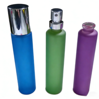 Flacons de parfum en verre opaque magenta de luxe, best-sellers, 10 ml, 20 ml, 30 ml, avec décalcomanie givrée et pulvérisateur personnalisable