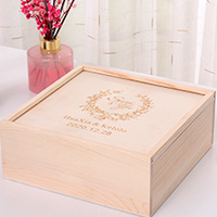 Boîte à souvenirs en bois avec couvercle coulissant, boîte cadeau en bois brut, boîte de rangement de bureau pour souvenirs de mariage, photos, cosmétiques, artisanat