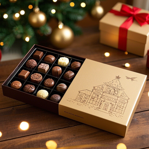 Cá nhân sang trọng nhỏ sô cô la Hộp Quà Tặng biểu tượng tùy chỉnh tráng Thẻ trắng bìa cứng nhắc Hộp bạc vàng lá dập - Product Image 2