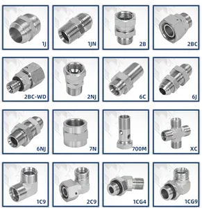 Factory Wholesale Male Hydraulic Hex Nipple Straight Couling Fittings 1JN Flared Hydraulic Straight Adapter Fitting