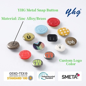 Yhg Biểu Tượng Dập Nổi Tùy Chỉnh Kẽm Hợp Kim Brass Báo Chí Từ Kim Loại <span class=keywords><strong>Snap</strong></span> Nút Cho Áo Xuống Áo Khoác - Product Image 2