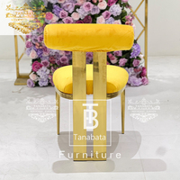 Chaises de salle à manger de luxe en acier inoxydable doré en tissu nordique orange pour les mariés