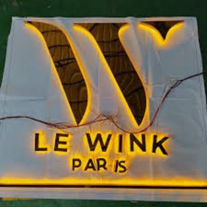 Vàng màu backlit Led đăng ký tùy biến kim loại Acrylic LED ánh sáng dấu hiệu Halo lit ánh sáng lên chữ số <span class=keywords><strong>signage</strong></span> 3D kinh doanh Logo - Product Image 6