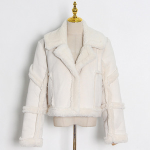 Jaket Mantel Kerah Polo Musim Dingin Terbaru Grosir, Mantel Wanita Jahitan Bulu Domba, Mantel Kulit Berbulu Tebal untuk Wanita - Product Image 6