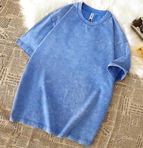 T-shirt personnalisé en jersey de coton 100% délavé à l'acide T-shirt vierge de luxe vintage surdimensionné pour hommes - Product Image 2