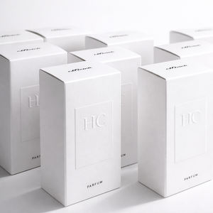 Boîte à parfum pliante personnalisée avec finition texture lin et languette à ruban pour emballage cadeau de détail - Product Image 2