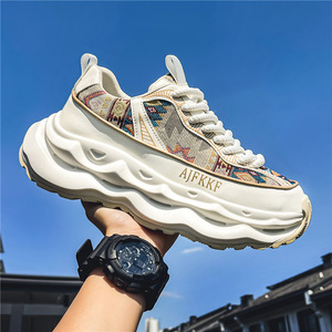 Chaussures décontractées pour hommes Ajfkkf, style Dad Shoes, à semelle épaisse, tendance, pour la marche, bout rond, tige en tissu, semelle intermédiaire en EVA, semelle extérieure en caoutchouc - Product Image 4