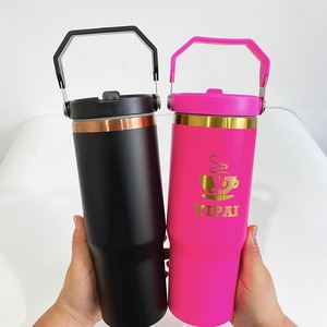 30oz Leak Proof Colorful Gold Copper Plated Stainless Steel Student Tumbler Water Bottle with Flip Top for Laser Engraving - Product Image 3