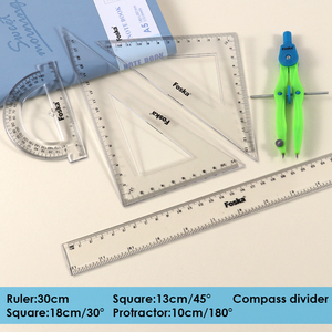 Thiết Kế mới 4 cái Trường Nhựa Hình Học La Bàn Cai Trị Đặt - Product Image 2