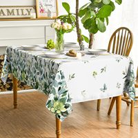 Nappe de table rectangulaire printemps été 137*274cm, couverture de table florale eucalyptus pour décor de dîner de pique-nique de fête