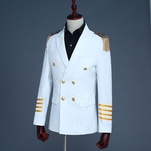 <span class=keywords><strong>Traje</strong></span> de capitán MQ14 para Hombre, chaqueta ajustada, trajes de boda, color blanco, <span class=keywords><strong>azul</strong></span> <span class=keywords><strong>marino</strong></span>, último diseño de abrigo, 2022 - Product Image 4