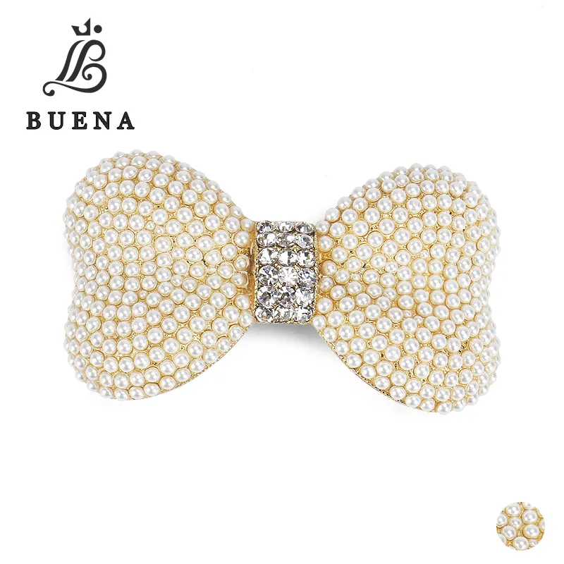 Accessori per capelli con strass di perle di fascia alta da donna a forma di Bowknot molletta a molletta per capelli da sposa