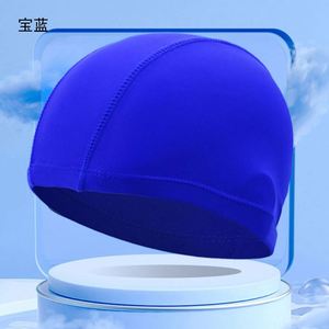Bonnet de bain en nylon uni doux pour piscine, unisexe adulte, protection des oreilles, sans compression sur la tête - Product Image 2