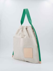 Minimalist Cotton Canvas Bucket Tote Versatile Eco-Friendly Handbag with Drawstring for Lunch, Picnic Shopping Daily Carry - Product Image 2