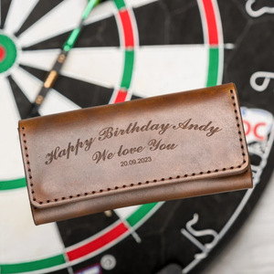 Étui à fléchettes en cuir, vente en gros d'usine, sac de rangement pour 3 fléchettes pour jeux en plein air, cadeau d'anniversaire personnalisé. - Product Image 2