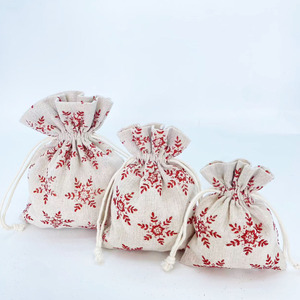 Bolsa de Regalo Navideña Personalizada de Lino con Polvo Dorado, Bolsa para Dulces, Ideal para Navidad y Fiestas - Product Image 6