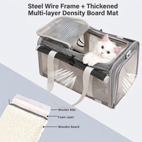 Sac de transport de luxe souple pour chien et chat, approuvé par les compagnies aériennes, avec distributeur de 1 sac à excréments, en tissu Oxford lavable, portable pour voyages en extérieur