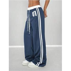 Pantalones Deportivos Anchos Personalizados para Mujer, Cintura Media, Estilo Y2K, Tela Transpirable, Pantalones con Cordón Ajustable - Product Image 1