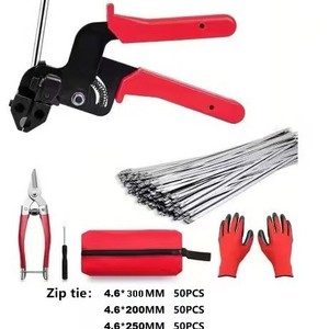 Penjepit Kabel Baja Tahan Karat Terintegrasi Pemotong Kabel Pemotong Kawat Alat Pengikat Kabel Pengencang Tali Baja Pengunci Rumah Tangga - Product Image 1