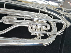 Instrumento de latón de viento de alta calidad, laca dorada, Bb tone, pistón de marcha, <span class=keywords><strong>Tuba</strong></span> con tubo de plomo de latón dorado (JMT-130)