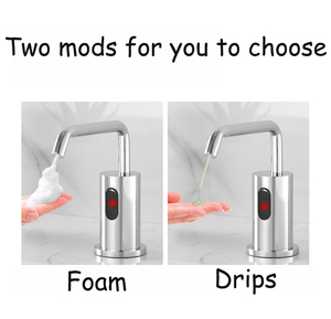 Baño público inodoro manos libres infrarrojo latón cromado sensor inteligente automático goteo de espuma dispensador de jabón <span class=keywords><strong>grifo</strong></span> de fregadero de inducción - Product Image 5
