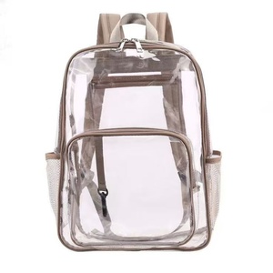 PVC Wholesale Custom Clear Safety <b>Backpack</b> TSA Stadium Safety <b>Backpack</b> Transparent Double Pockets <b>Backpacks</b> for <b>Women</b> Men - Product Image 3