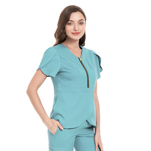 Unisex Nursing Scrubs Sets Fashionable Stretch Short Sleeve Multiple Pockets <b>Nurse</b> Uniform Hospital Beauty Salon Staff - Product Image 5