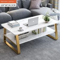Table basse de luxe légère pour salon Table à thé couleur marbre simple Meuble TV Meuble simple bureau créatif Table d'appoint en baie vitrée