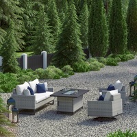 Chaise longue pivotante en rotin en aluminium chaud Table de foyer Patio ensembles de jardin meubles d'extérieur terrasse balcon arrière-cour à l'extérieur