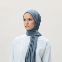Hijab Wanita Muslim Bahan Katun Jersey Warna Solid Berkualitas Tinggi, Aman untuk Kulit, Hipoalergenik, Bernapas, Nyaman Seharian