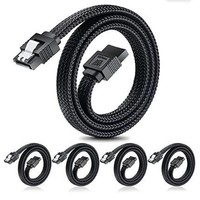 Kabel SATA III Kecepatan Tinggi 6Gbps Dengan Pengunci, Jalinan Nilon untuk HDD SSD CD ROM, Tembaga Berlapis Timah Sata 3.0